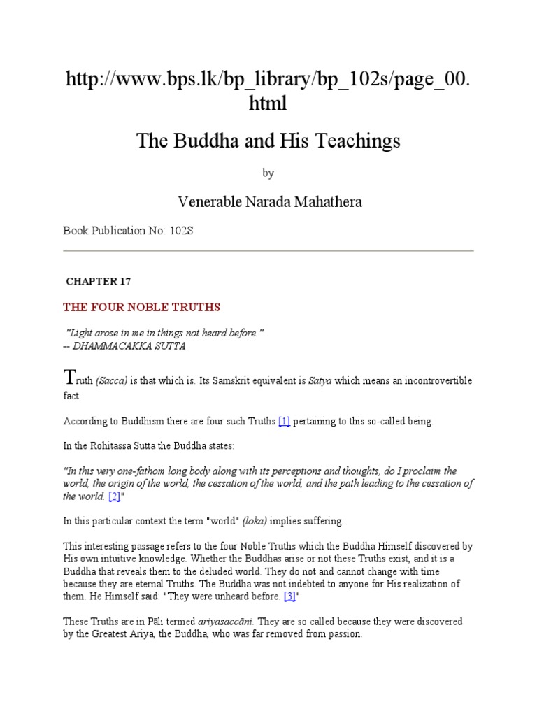 Understanding the Four Noble Truths | PDF | Noble Eightfold Path | Four ...