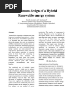 Optimum Design of A Renewable Energy System