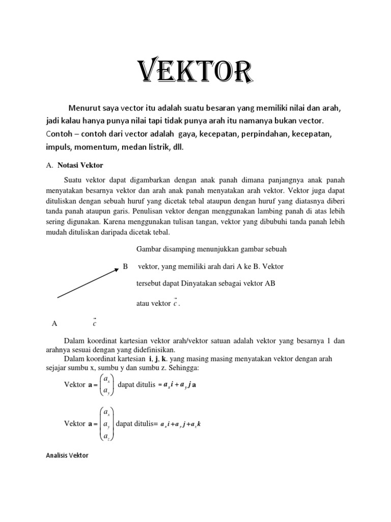 Vektor 1 | PDF | Metode & Bahan Ajar