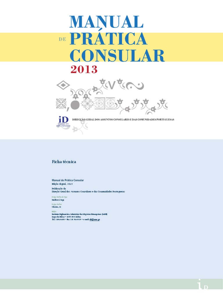 Manual de Prática Consular 2013 | PDF | Portugal | Cônsul (representante)