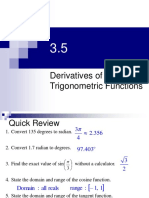 Derivatives of Trigonometric Functions