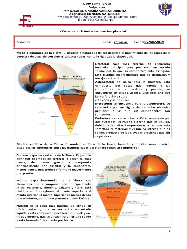 Capas de la Tierra y Placas Tectónicas | PDF | Placas tectónicas ...