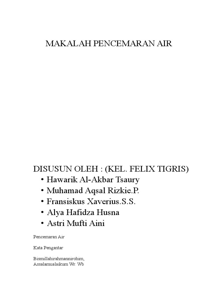 Dampak dan Solusi Pencemaran Air | PDF | Sains & Matematika