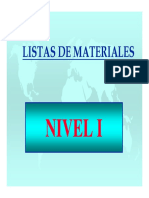 BOM / Listas de Materiales (Nivel 1)