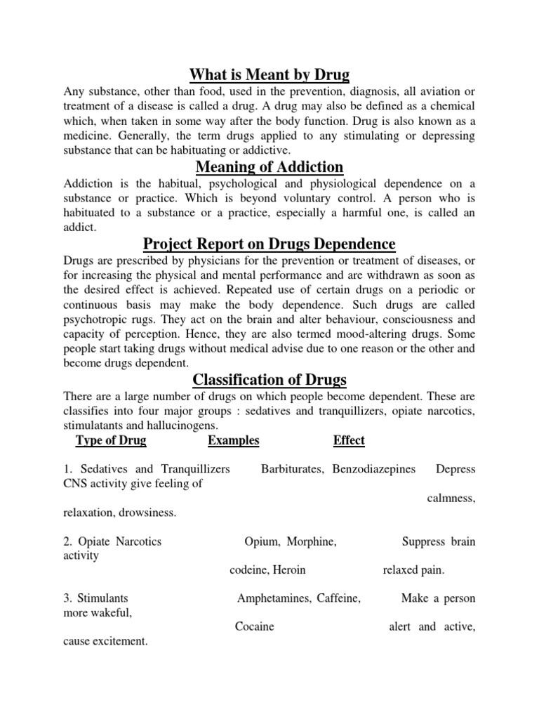 What Is Meant by Drug Type of Drug Examples Effect PDF Psychoactive Drugs Alcoholic Drinks