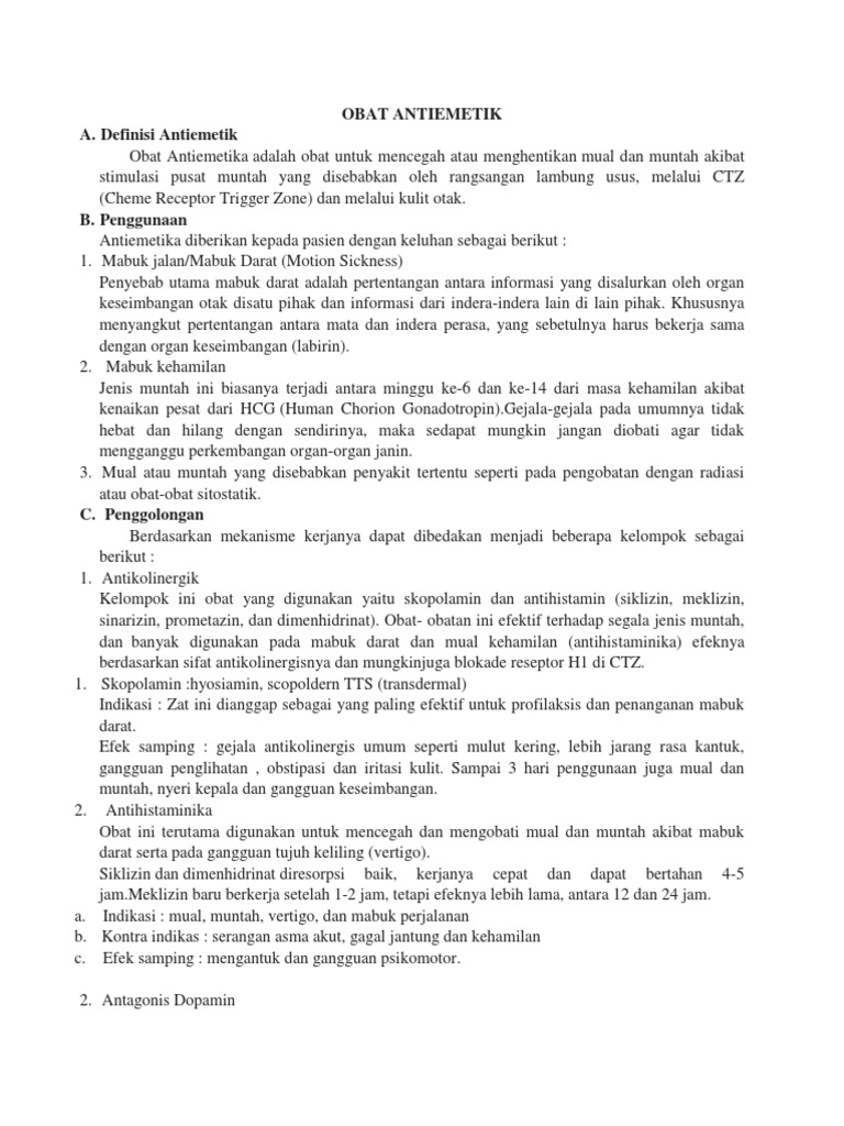 Obat Anti Emetik | PDF