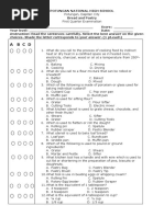 Bread and Pastry FIRST Quarter Exam