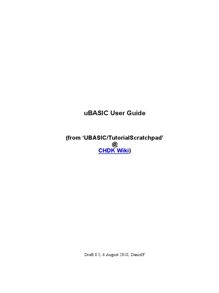 uBASIC User Guide | PDF | Control Flow | Computing