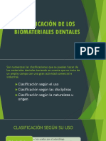 Clasificación de Los Biomateriales Dentales