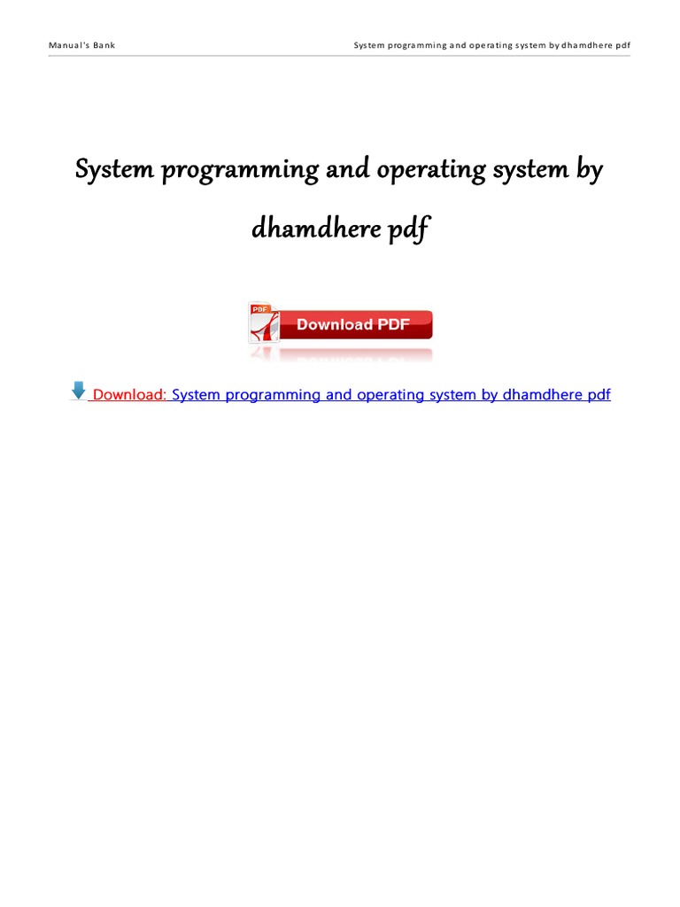 System Programming and Operating System by System Programming and ...