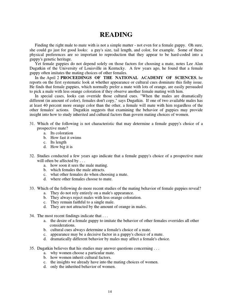 Reading Practice 2 | PDF | Behavior | Action (Philosophy)