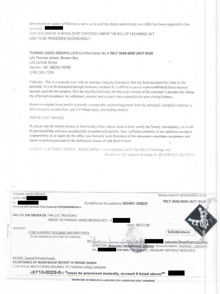 Money Order Chase Bank 5292 BLK | PDF