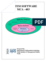 System Software MCA - 403: Prepared By: Department of Information Technology, Noida Institute of Management Studies, Noida