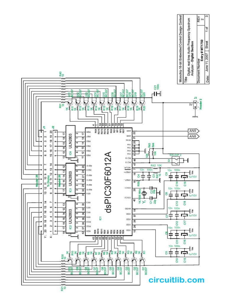 Audio Spectrum Analyzer Schematics Circuit Diagram