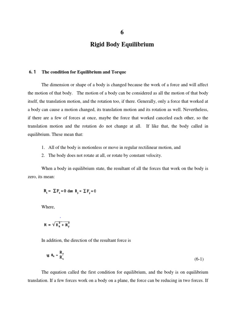 Rigid Body Equilibrium Explained | PDF | Rotation Around A Fixed Axis ...