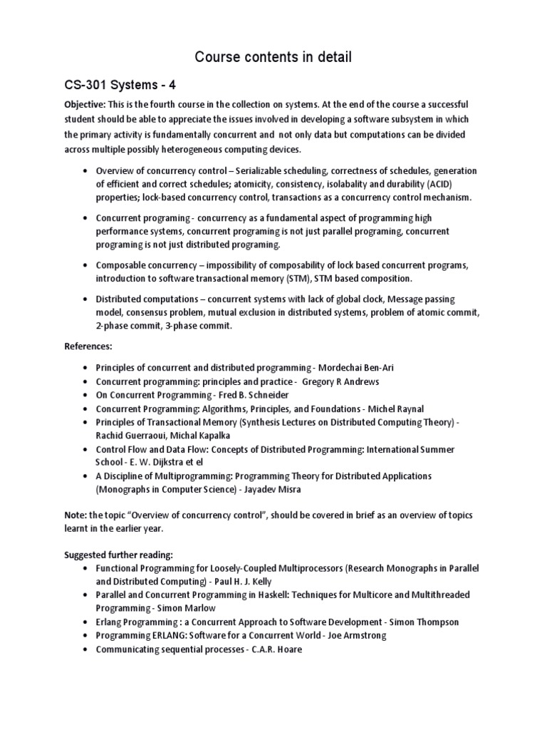 Course Contents in Detail: CS-301 Systems - 4 | PDF | Formal ...