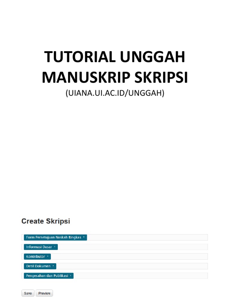 Tutorial Unggah Manuskrip Skripsi | PDF