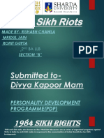 1984 Sikh Riots: Made By-Rishabh Chawla Mridul Jain Rohit Gupta Section "B"