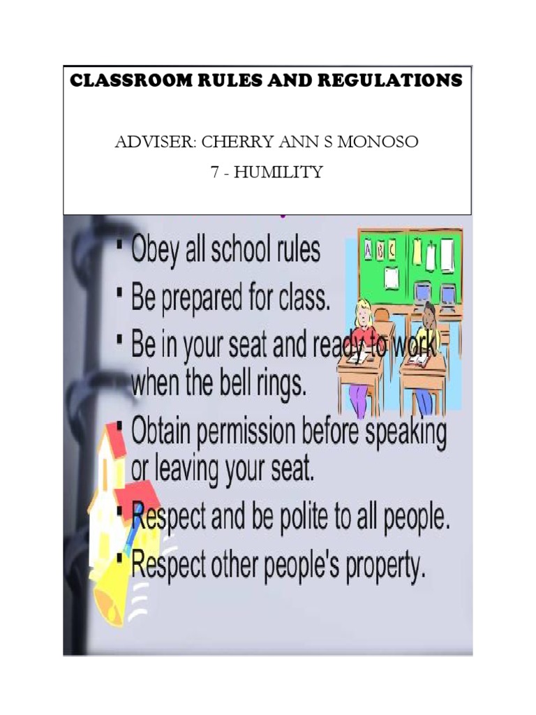 Classroom Rules for 7-Humility | PDF