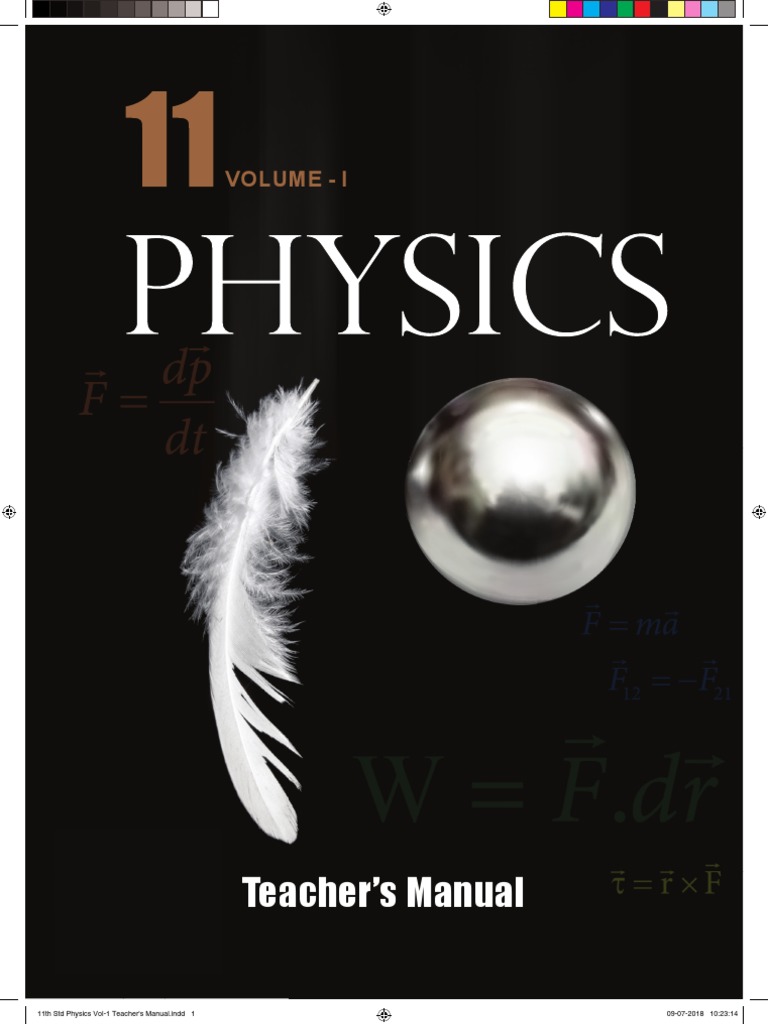 11th Std Physics Volume 1 Teacher's Manual | PDF | Euclidean Vector ...