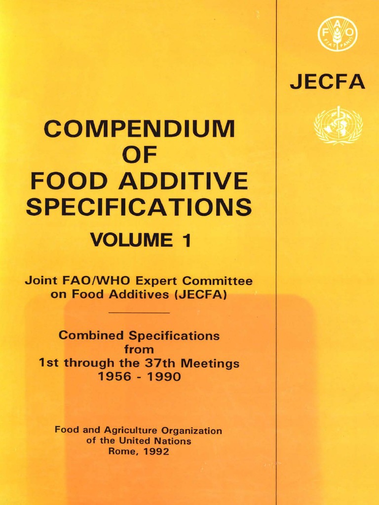 Compendium OF Food Additive Specifications Jecfa PDF Food And