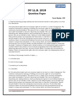 DU LL.B. 2018: Question Paper