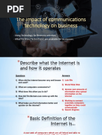 The Impact of Communications Technology On Business