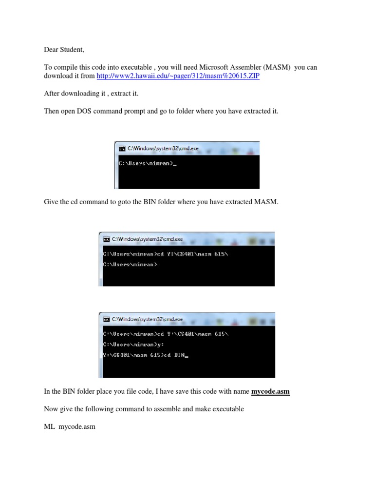 Download and Use MASM for Coding | PDF | Art | Computers