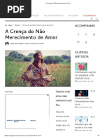 A Crença Do Não Merecimento de Amor - MUITO BOM