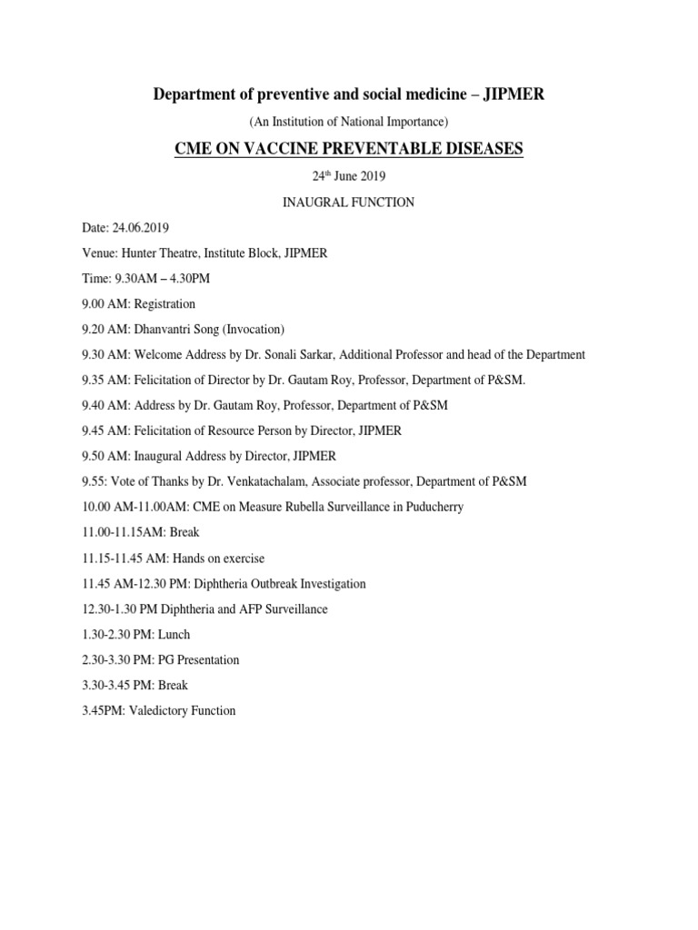 CME on Vaccine Preventable Diseases | PDF | Wellness | Science ...