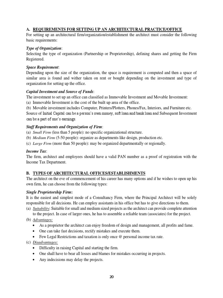 Setting Up an Architectural Office Guide | PDF | Partnership | Architect