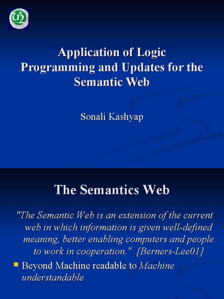 Application of Logic Programming and Updates For The Semantic Web | PDF ...