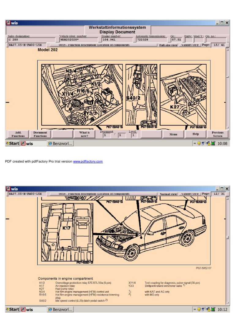 W202 HFM Component Layout | PDF