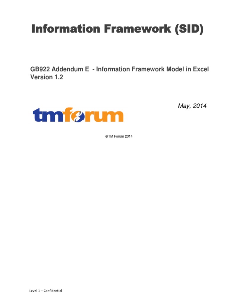 GB922 E Information Framework SID Model in Excel R14 0 PDF | PDF ...