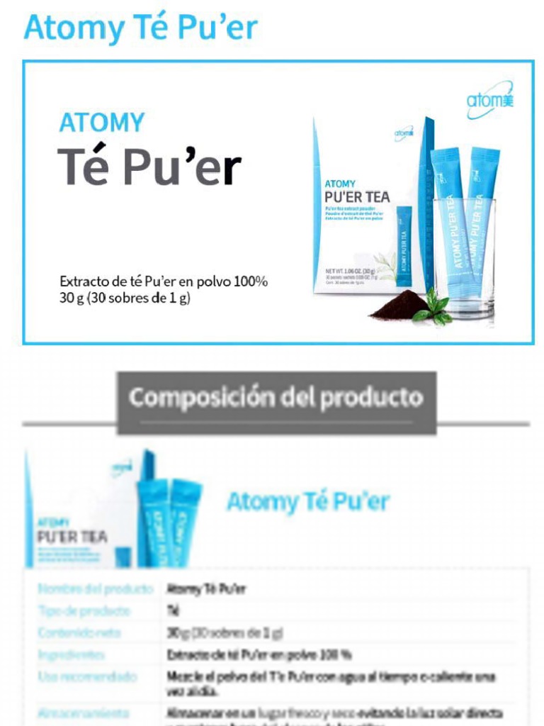 Atomy Puer Tea 1 Te Tejido Adiposo