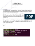 Experiment-6: Study of Basics of Shell Programming