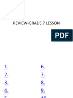 Review-grade 7 Lesson