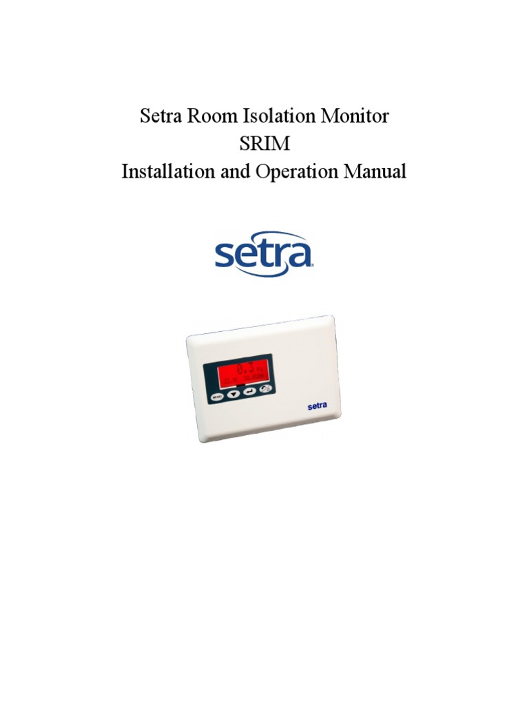 Setra SRIM Installation & Operation Guide | PDF | Computer Monitor ...