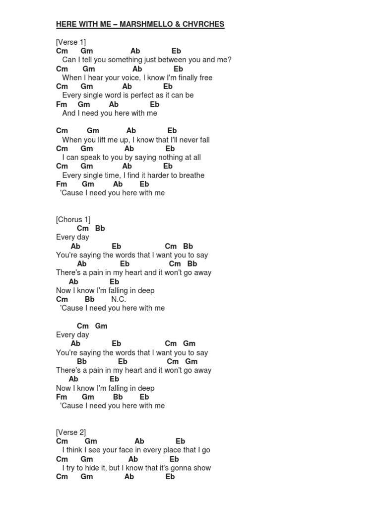 Here With Me Chords | PDF