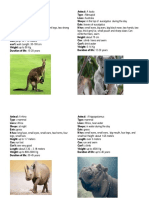Animals Descriptions