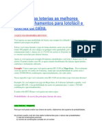 Apostila das loterias as melhores  dicas e fechamentos para lotofácil e  loterias da caixa