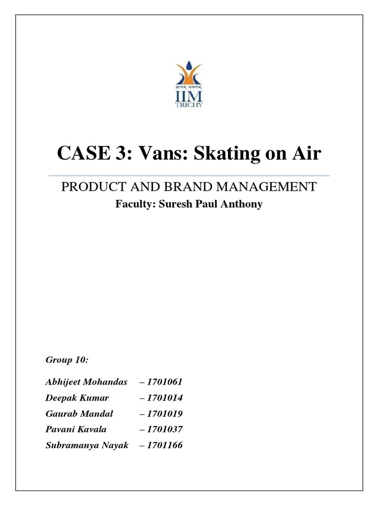 CASE 3 Vans Skating On Air Product and Brand Management PDF