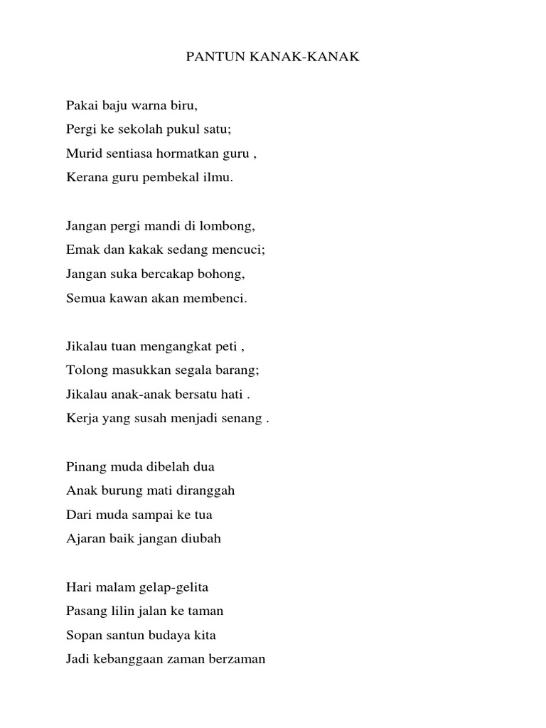 Pantun Kanak