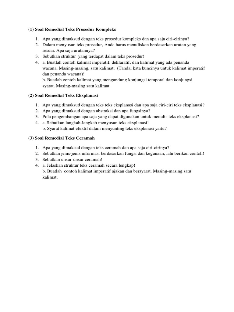 Soal Remedial