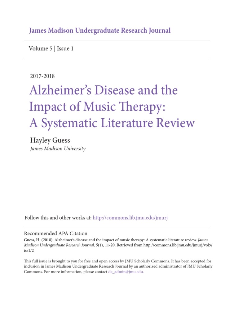 Alzheimers Disease and The Impact of Music Therapy | PDF ...
