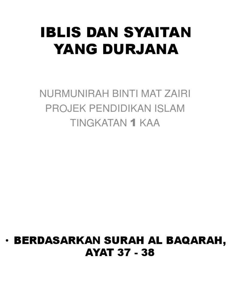 Iblis Dan Syaitan Yang Durjana Pdf