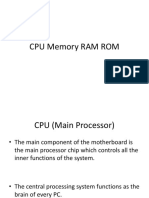CPU Memory RAM ROM
