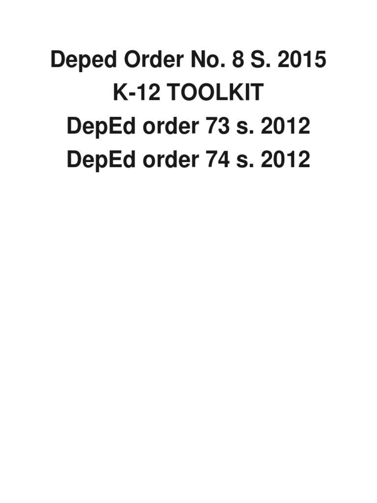 Deped order no pdf