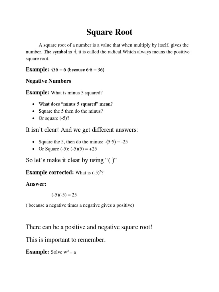 Square Root: It Isn't Clear! and We Get Different Answers | PDF