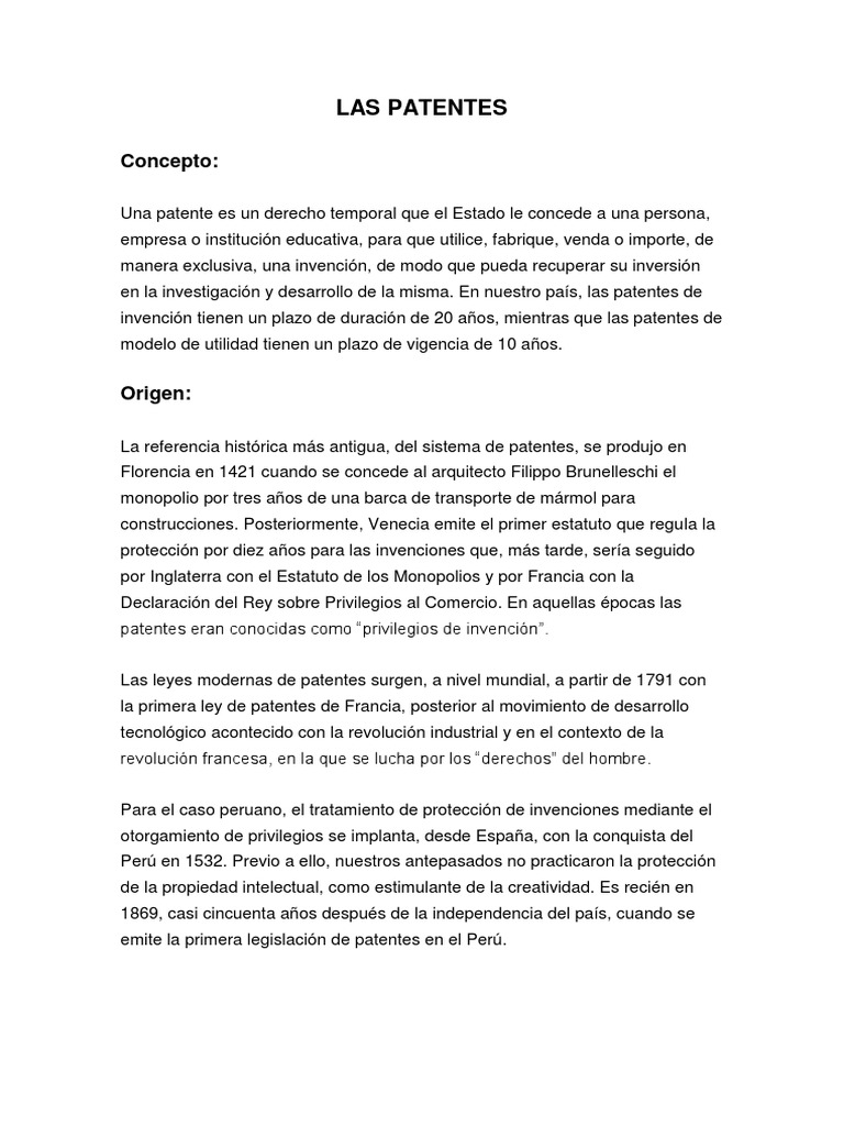 Guía Completa sobre Patentes en Perú | PDF | Patentar